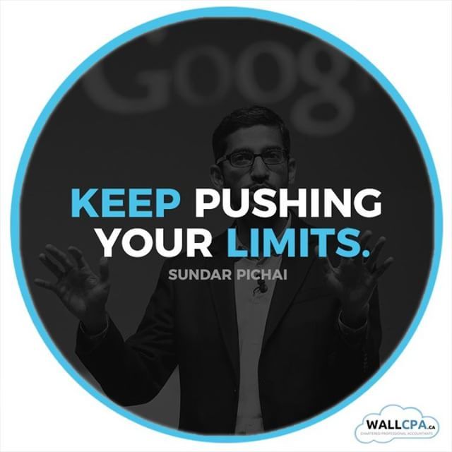 WALLCPA's tweet photo. Keep pushing your limits. #Quoteoftheday by #SundarPichai #Accounting #Entrepreneurship #lovewhatyoudo #loveyourwork #happiness #smallbusinessowners #motivation #motivationalquotes #hustle #hardwork #branding #personalbrand #keepgoing #keepgrowing #keepg… https://t.co/lK8pfSn90l https://t.co/kkcZLuLT9L