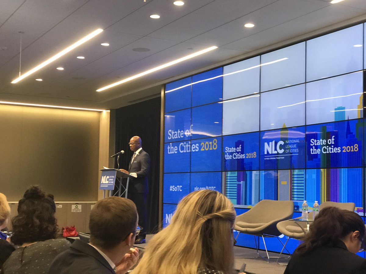 CEO of <a href="/leagueofcities/">National League of Cities</a> Clarence Anthony <a href="/ceanthony50/">Clarence Anthony</a> opens the State of the Cities #sotc event.