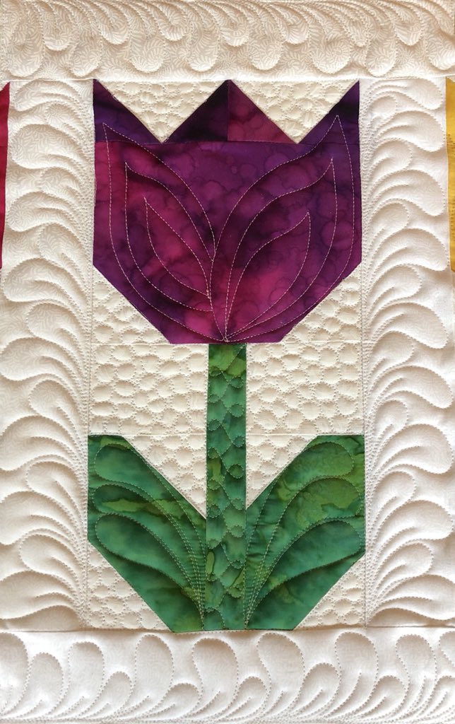PeacefulHillQ's tweet image. It may be a raining outside, but the quilting studio has tulips blooming! #customquilting #superiorthreads #battgirls