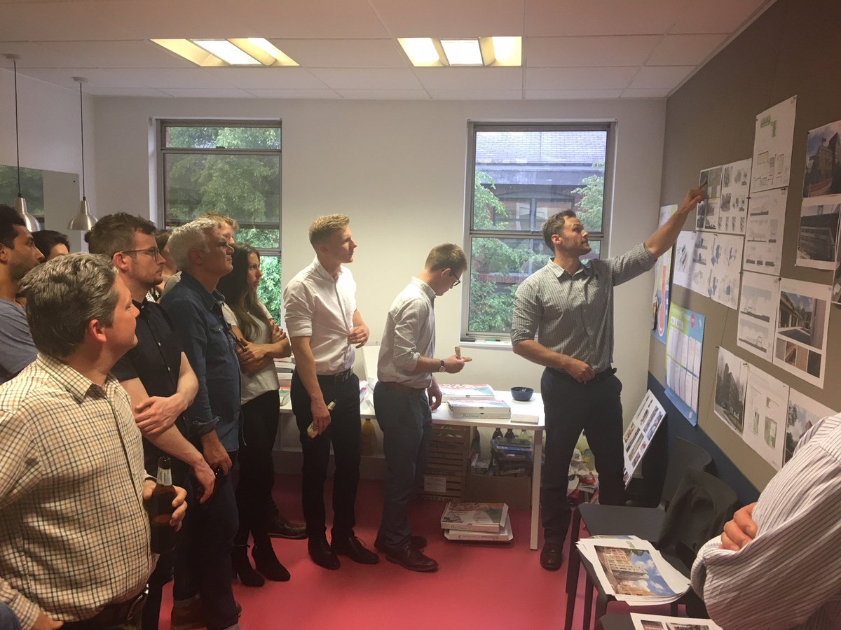 AWWinspired's tweet photo. We love to share our knowledge across the practice. Beer & pizza offers the perfect opportunity #builtenvironment #sectorknowledge #architecture #HumpDayMotivation https://t.co/mqiqqB9aE1