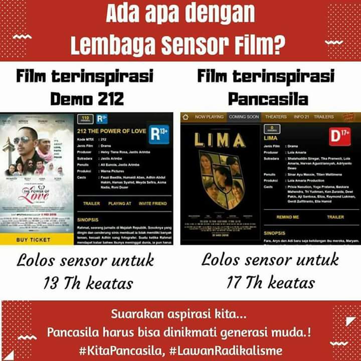 PapaeFiska's tweet photo. Ada apa dgn lembaga sensor??
Film Lima Batal Dapat Sensor 13 Tahun ke Atas
https://t.co/l25FLhvjsZ https://t.co/lw8wkx5Z7t