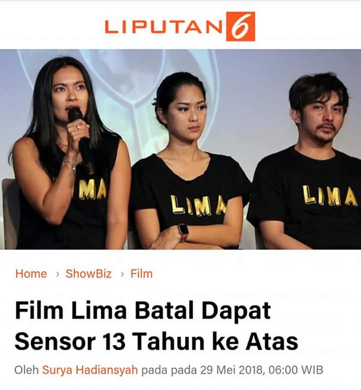 PapaeFiska's tweet photo. Ada apa dgn lembaga sensor??
Film Lima Batal Dapat Sensor 13 Tahun ke Atas
https://t.co/l25FLhvjsZ https://t.co/lw8wkx5Z7t