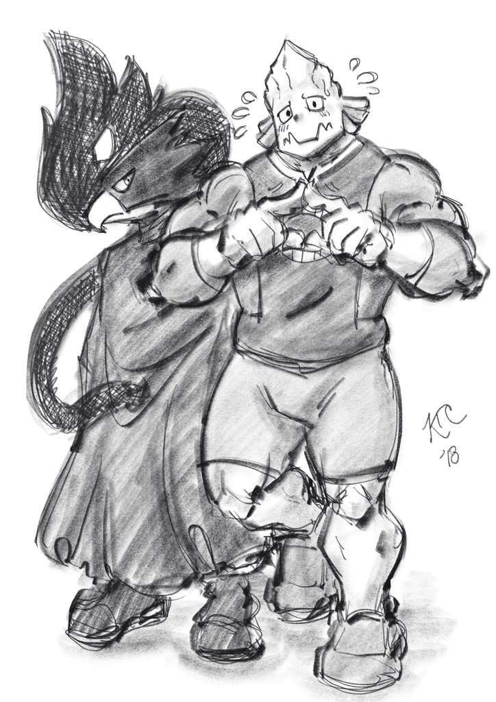 kensukethecat's tweet photo. Fumikage Tokoyami and Koji Koda from My Hero Academia. Their non-human designs are quite nice. https://t.co/1Qkh5OBzZF