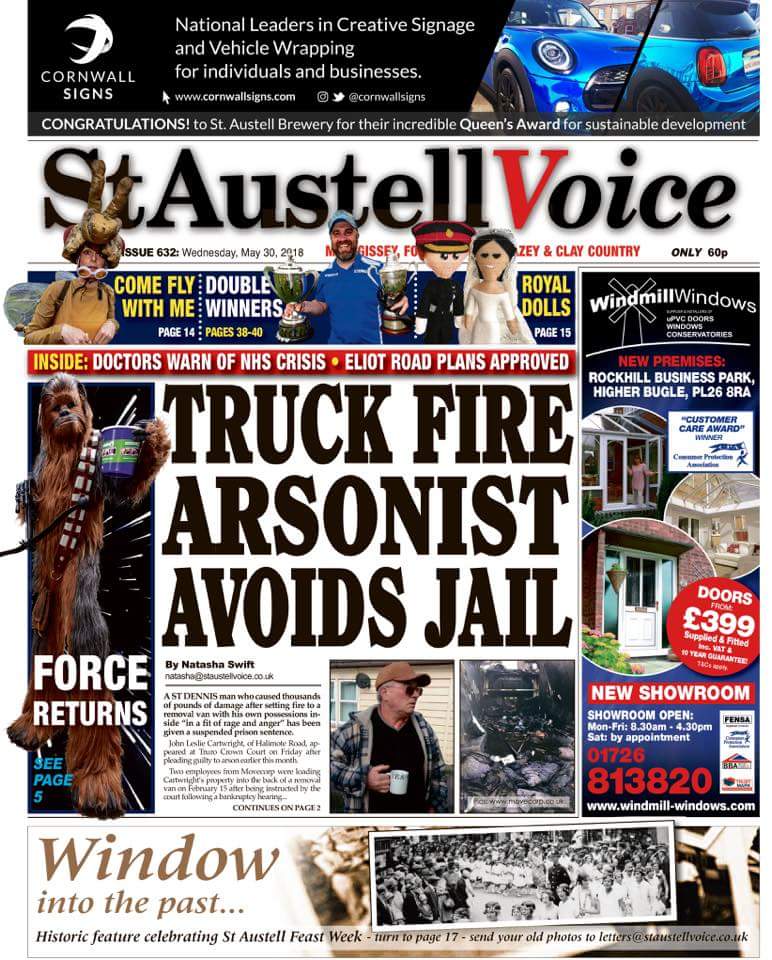 ForceForCharity's tweet photo. Force For Charity made the front page of the St Austell Voice after the fundraising for Hugs from Henry, children’s cancer charity at the Solo release!
#ForceForCharity #StarWars #Charity #Solo
https://t.co/Qg9oCIXzJ0 This week’s #StAustellVoice on sale #StAustell #Cornwall #News https://t.co/N1nPuanr3j