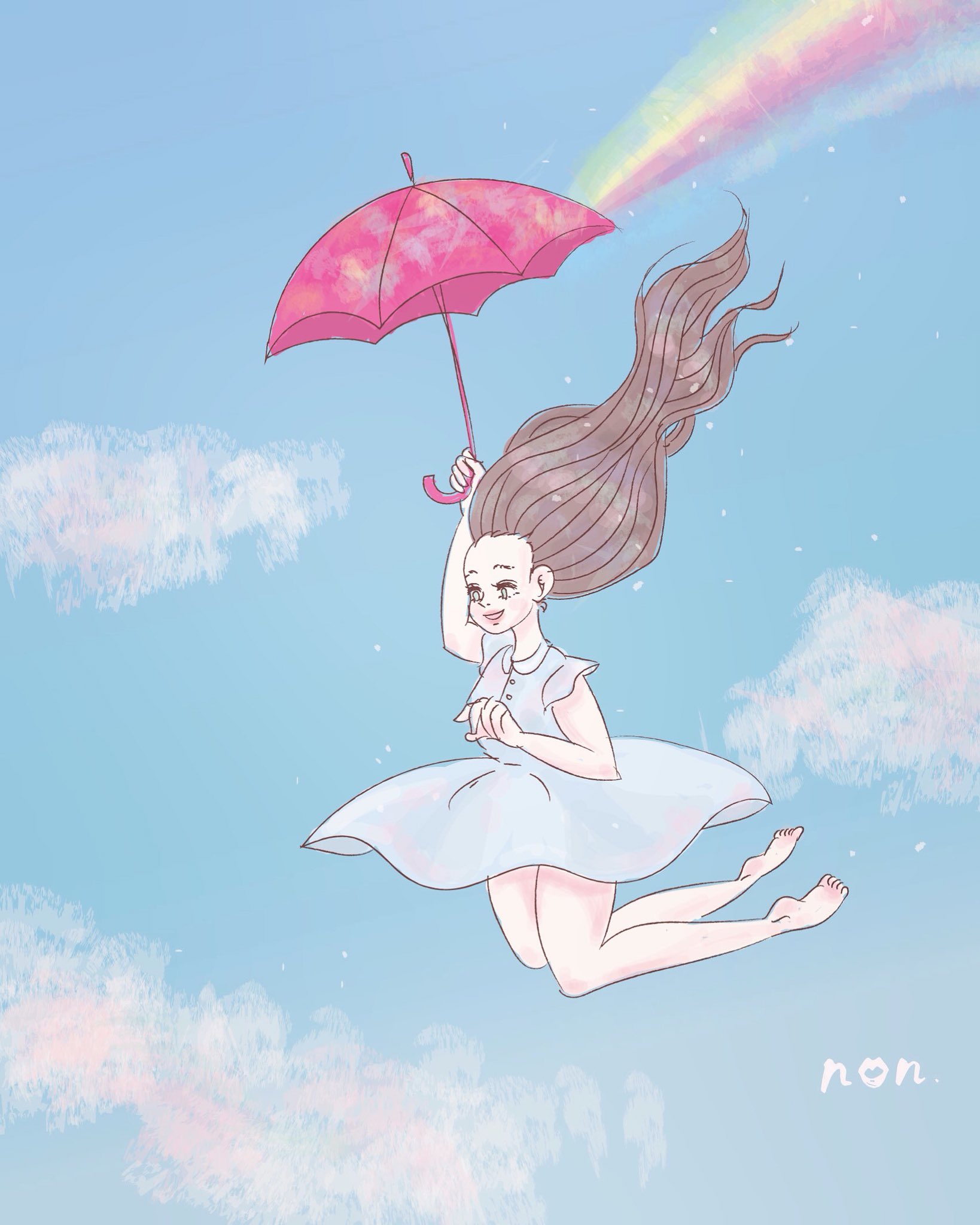 تويتر Non على تويتر 虹 イラスト 女の子 傘 虹 空 Illust T Co 701kyi8ouz