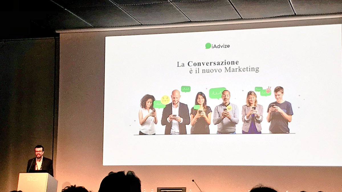 MasterDCS's tweet photo. “Le conversazioni sono il nuovo marketing: accompagnare e assistere il consumatore durante la navigazione aumenta il conversion rate” - Luca Zanchi per @iadvize #NetcommForum #MasterDCS @ConsNetcomm https://t.co/aVfPJjhHLG