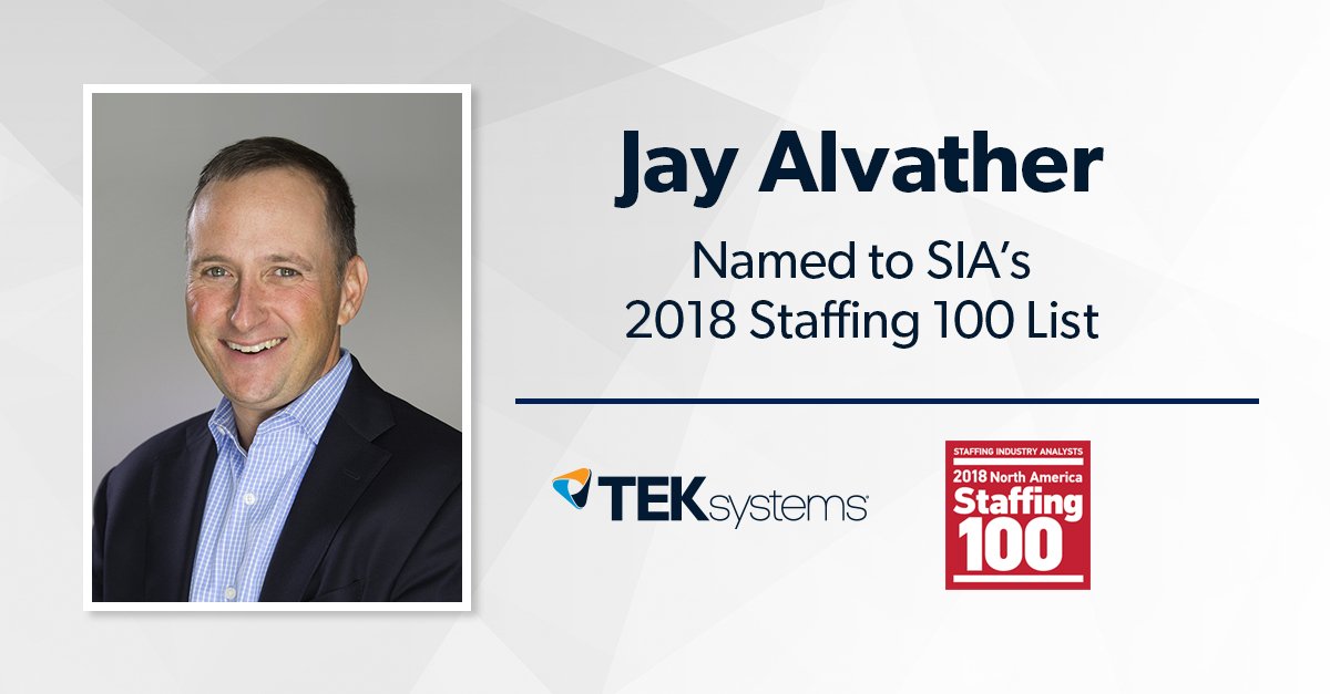 Cheers to <a href="/TEKPresident/">Kara Moran</a> for being named to <a href="/SIAnalysts/">SIA Global</a>’s Staffing 100 list. We applaud you for being a hands-on, accessible leader who exhibits an unwavering commitment to quality and service at <a href="/TEKsystems/">TEKsystems</a>. Congrats!