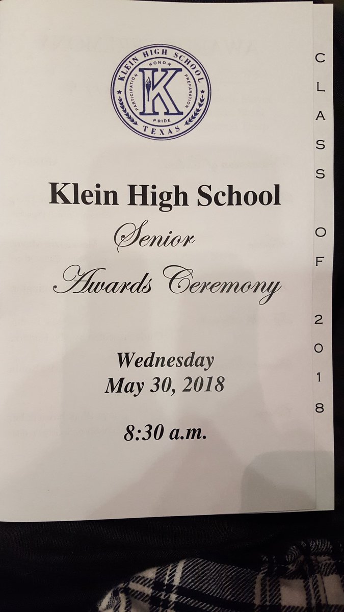 KimYawn's tweet photo. Our next #Classof2018 moment... Senior Awards! I'm so proud of Ben! @KleinHigh #KleinHighClassof2018 #KHSClassOf2018 #GraduationIsAlmostHere #ProudMama https://t.co/jANOpvOnQs