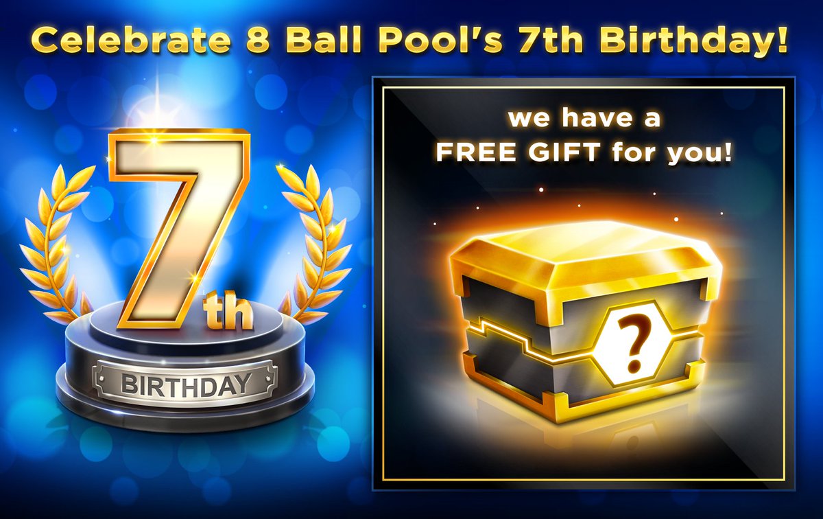 Miniclip Games Happy Seventh Birthday To 8ballpool Celebrate With Us With A Free Gift Available Now To All Players Open The Game To Claim Yours T Co Rsll8pzlyz T Co Wr3pdk3zj0 Miniclip Games Happy Seventh Birthday To 8ballpool Celebrate With Us With A Free Gift Available Now To All Players Open The Game To Claim Yours T Co Rsll8pzlyz T Co Wr3pdk3zj0