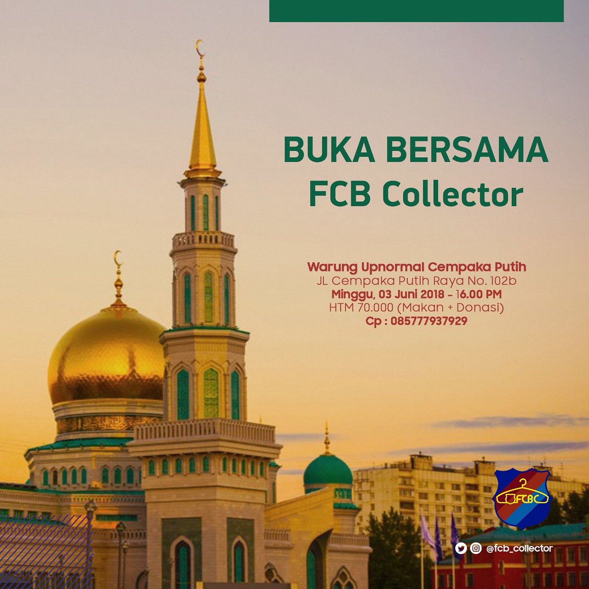 Buka Puasa Bersama FCB Collector

Ayo jadikan momen buka puasa bersama sebagai agenda untuk menjalin silaturahmi antar sesama di bulan yang penuh berkah ini! 

#Ramadhan
#Puasa
#Bukber #BukaPuasaBersama #FCB_Collector