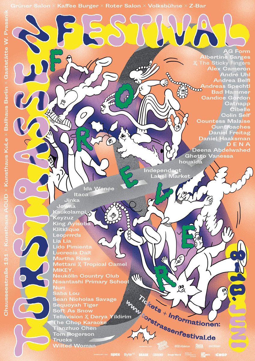 TSF_Berlin's tweet photo. Hello! The TSF'18 poster is here, designed by Aisha Franz. 
Tickets &amp; Information via https://t.co/qhadrhzPMz
Please share. Do come. See you soon! #tsf18 https://t.co/TIrIC3EcRm