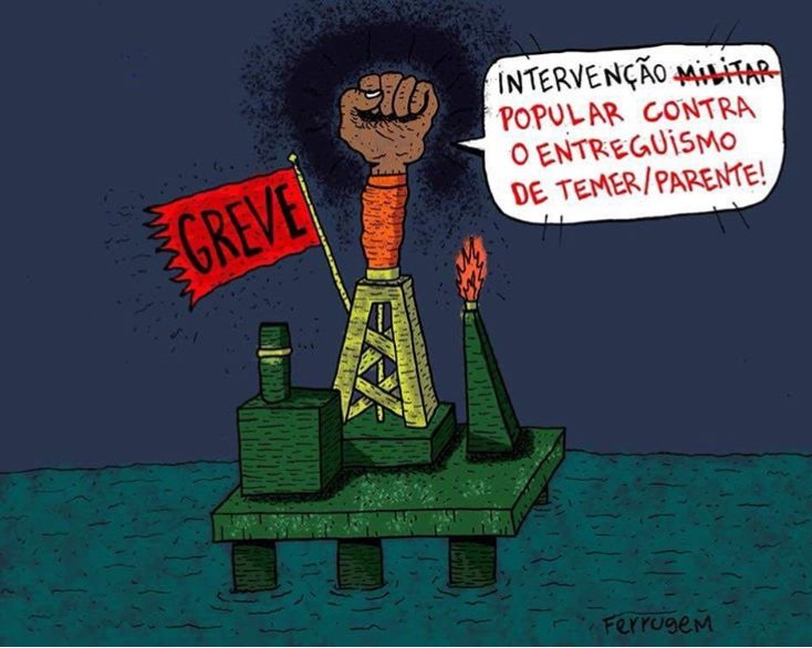 brasildefato's tweet photo. #GreveDosPetroleiros Charge do artista Ferrugem em apoio à greve https://t.co/zLDRJcw6H3 https://t.co/4p9rgK65SA