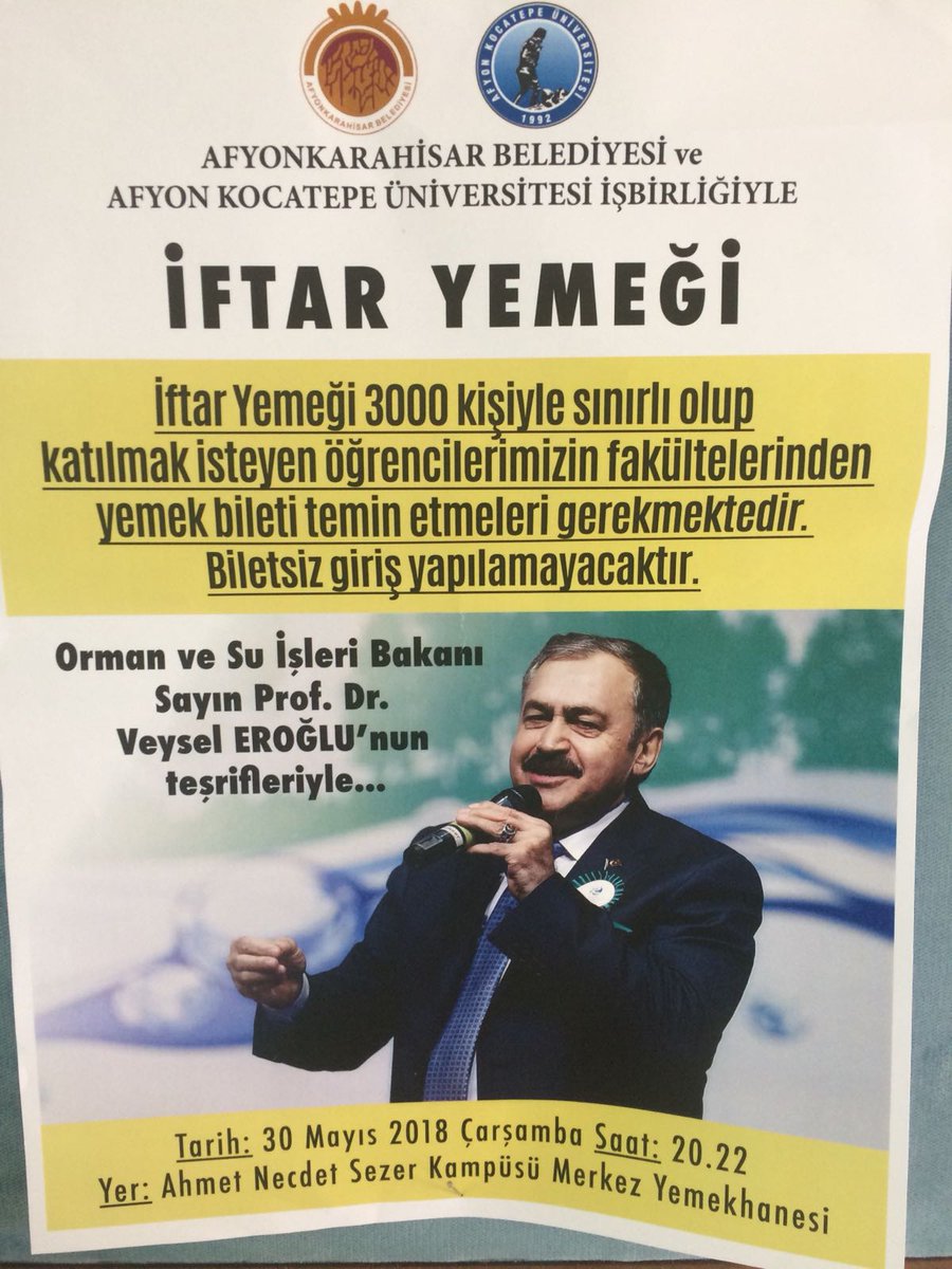 Muharrem İnce'nin ziyareti sonrası Tıp Fakültesi Dekanını "Hocalar ve öğrencilerin birinci vasfı öğrencilik ve hocalık, seçmenlik değil’’ diyerek görevden alan YÖK Başkanından Kocatepe Üniversitesi Rektörünü de görevden almasını bekliyoruz.
<a href="/vekilince/">Muharrem İNCE</a>