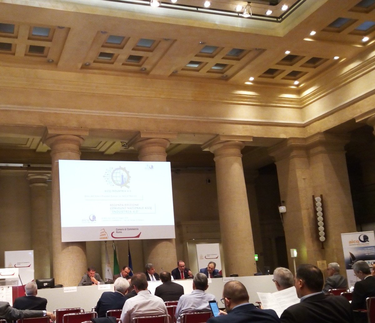 giusyz's tweet photo. Stato dell'arte e possibili scenari su #Industria40 .
Convegno Nazionale #AICQ
#positionpaper
#saladeltempiodiadriano
#comitatoguida #iot #InternetOfThings #bigdata #CyberSecurity #wearabletech #advancedautomation #cognitivesystem #MISE https://t.co/ItHWRKtE2C