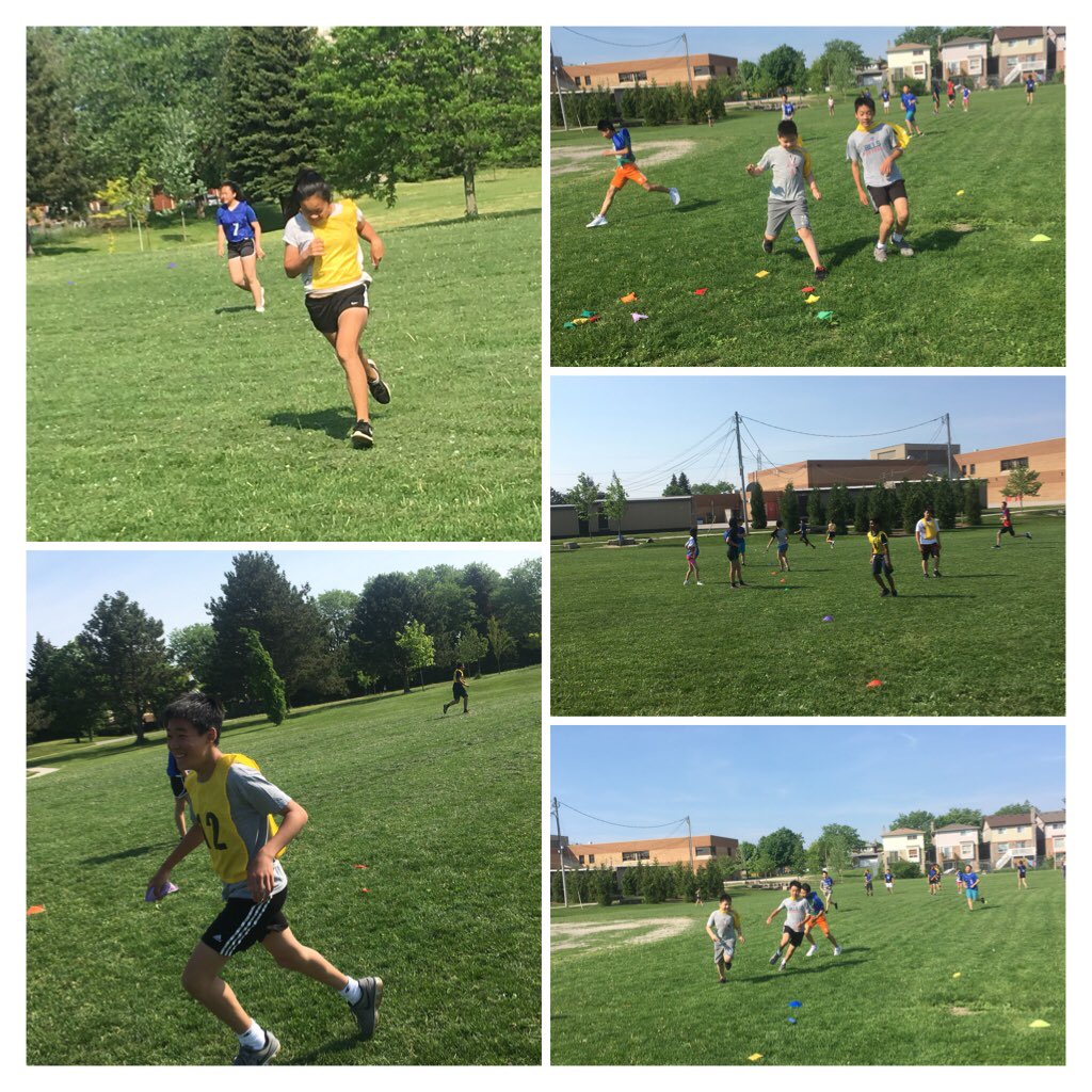 Grade 7/8’s enjoying a fierce game of Capture the Beanbag in this beautiful weather! <a href="/tdsb/">Toronto District School Board</a> <a href="/TDESAA_TDSB/">TDESAA Athletics</a> #cardio #fitness #fun
