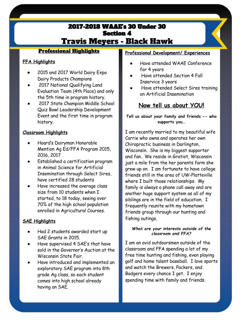WiAgEd's tweet photo. Travis Meyers (Black Hawk) holds onto a great piece of advice that everyone should know about Ag Ed programs. "Every ag teacher and has their strengths. Each program is different, and that's okay. Pick the area you want to be strong in and start there." #WAAEBeyondtheClassroom https://t.co/RuafA2OjYu