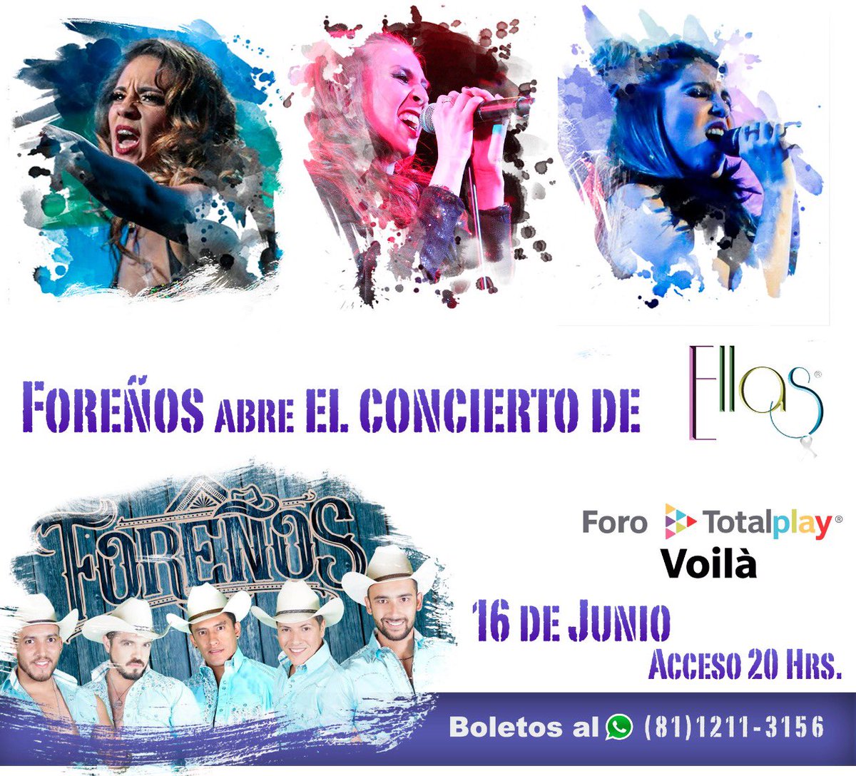 AquEllasTeam's tweet photo. .@FerForeno @CrisForeno @IsraForeno @maxxxali @IvanKairozMx son @forenosoficial y celebrarán la vida🥂🍾 con @EllasOficial_  🎤🎤🎤🎤

ABRIENDO SHOW🤠🎤
🗓16 de junio 📍 @voila_antara 
⏰Acceso 8 pm

OBTÉN tus mejores lugares al MEJOR PRECIO en taquilla o al 
Tel 📲81-1211-3156 https://t.co/MNDCDsigrq