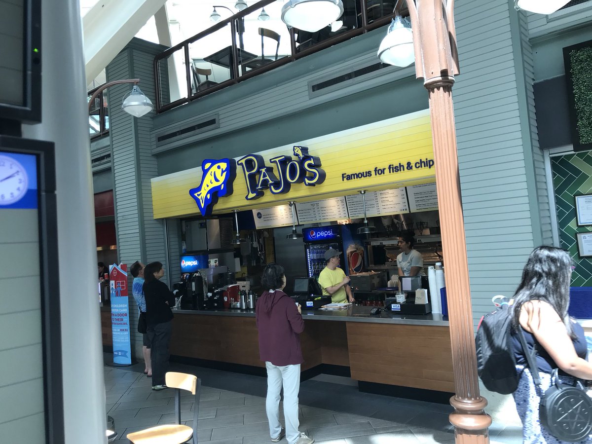 Come visit us at #YVR #pajos #fishandchips #travel #foodcourt #airport