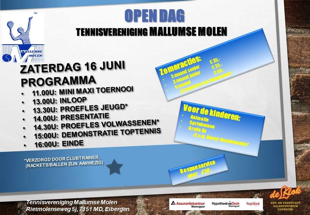 Ook dit jaar hebben onze zeer gewaardeerde buren <a href="/TVMallumseMolen/">TVMallumseMolen</a> weer een open dag!