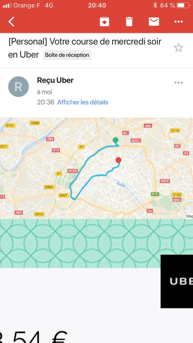 LaCharmette's tweet photo. @UberFR ou l’art de ne pas prendre une ligne droite#perdredutemps#perdredelargent. https://t.co/7uJS57ghkC