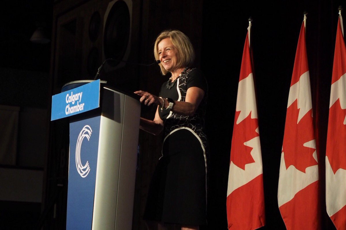 CalgaryChamber's tweet photo. Following @Bill_Morneau, @RachelNotley takes the stage to thank the audience for their continued support of Trans Mountain. https://t.co/9ZrBiGeQjS