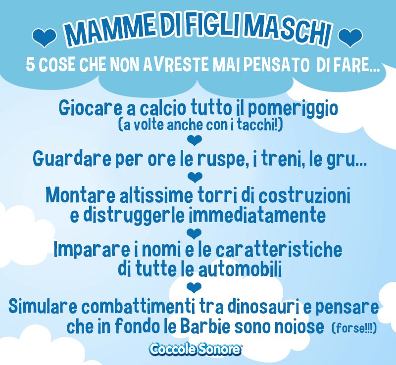Coccole Sonore Ci Sono Cose Che Nessuna Donna Farebbe Nella Vita Prima Di Diventare Mamma Di Un Maschietto Coccolesonore Mom Children Family T Co P6h0ylpyjr