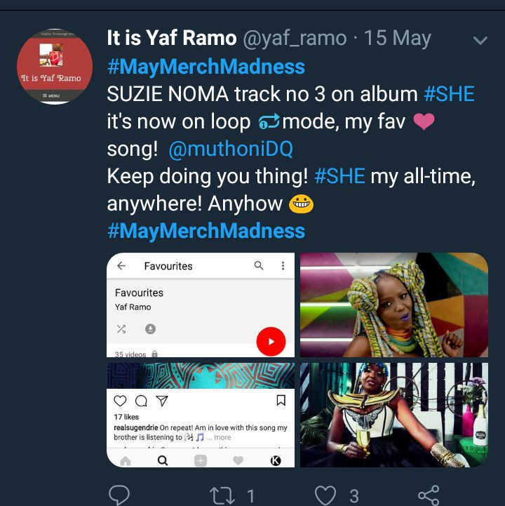 muthoniDQ's tweet photo. It's been a beautiful month and to mark the end of #MayMerchMadness I'd like to share some merch with these beautiful people. Thank you for posting and sharing so much love with me.
Bless you @yaf_ramo @wuod_luanda @lew_lawrence @ChiuryMaxie more info coming soon to your DMs❤❤ https://t.co/R2TRkmkyDw