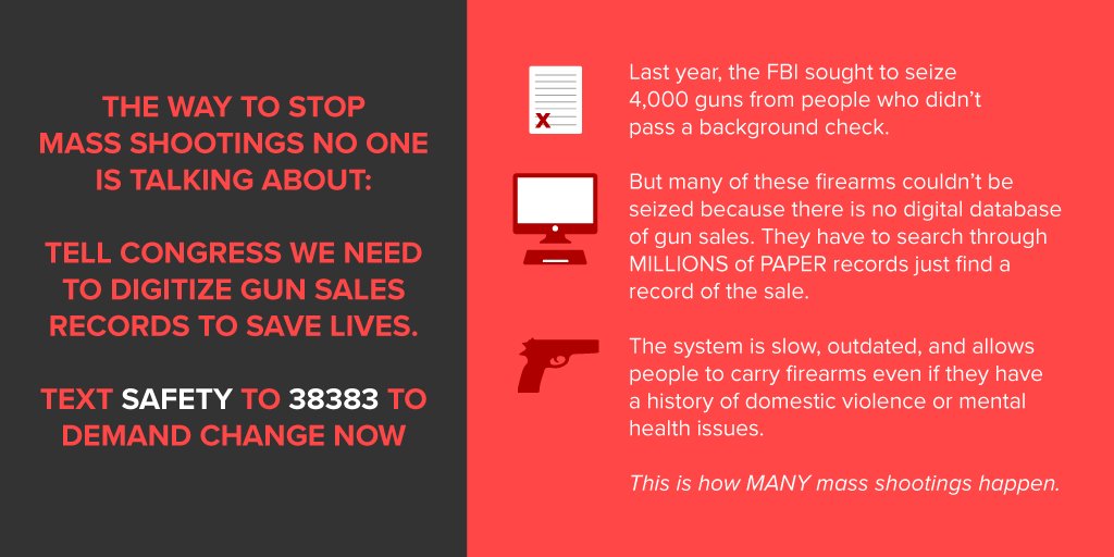 dosomething's tweet photo. Do Something About #GunViolence Week of Action to support @ATFHQ digitization: The Crime Gun Tracing Modernization Act would help law enforcement prevent gun violence by digitizing gun sales records. Call your Senator by texting SAFETY to 38383. https://t.co/JZ7hRBE1Lo https://t.co/98gPwrV3rp
