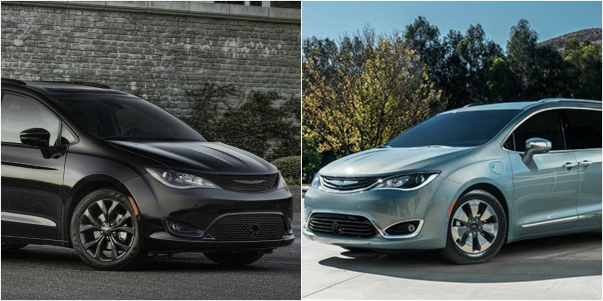 MyNewJCD's tweet photo. The #Chrysler #Pacifica #Hybrid offers all the amazing safety and security features like the available 360 Surround View Camera and Forward Collision Warning! Which color do you prefer? Like this post if you choose black. Leave a comment for blue! #CarCrushWednesday https://t.co/gImDQqX97g