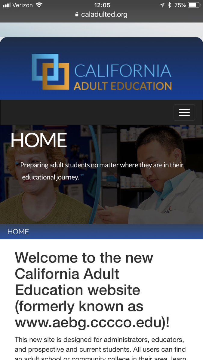 The Adult Education Block Grant @AebgOffice has launched a new California Adult Education website designed for prospective and current students, educators and administrators caladulted.org #California #AdultEdu