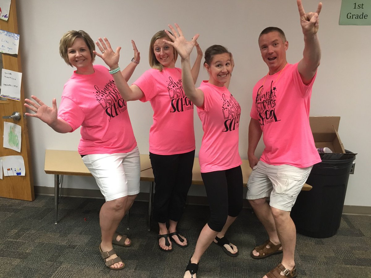 MutchBrandy's tweet photo. Happy last day of school!! Love our first grade team! #1stGradeCC #MakeItHappenCC #lastdayofschool https://t.co/sViwhxeb7e