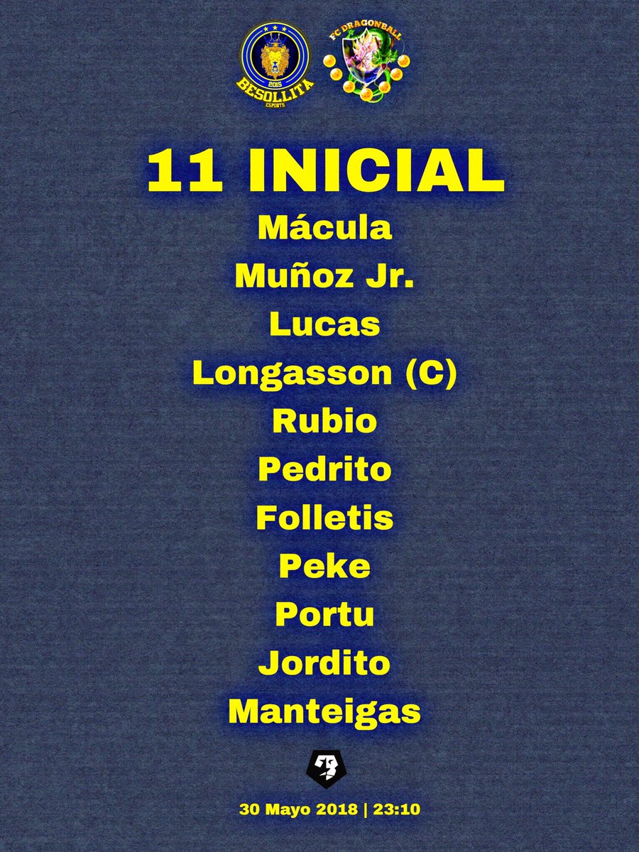 BesollitaFC's tweet photo. Ya tenemos el once inicial para esta noche, síguelo en directo a las 23:10 en nuestro canal de youtube #VamosBesollita https://t.co/Tn41jN3xJA