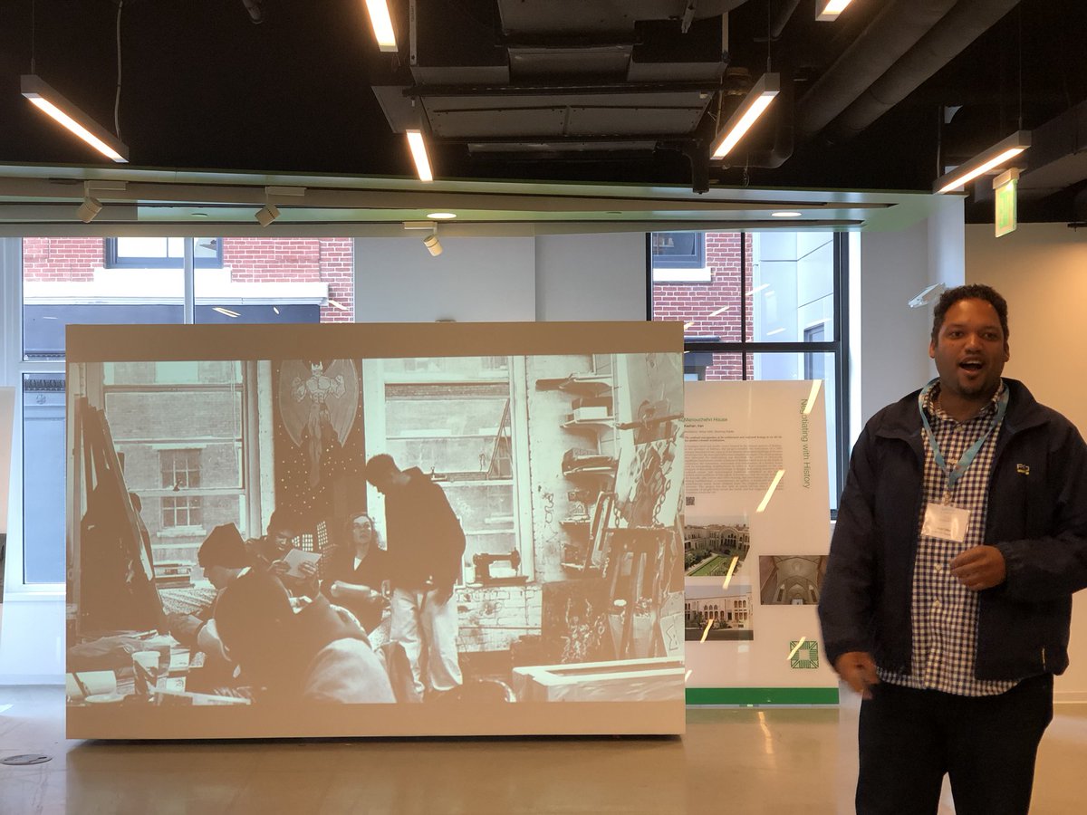 BostonHarborNow's tweet photo. Jason Talbot, co-founder of @AFHBoston presents on the history and mission of his organization and the importance of arts for youth. #BostonHarborforAll #inclusion #culturematters #popuptalks https://t.co/Tfteiu2YP9