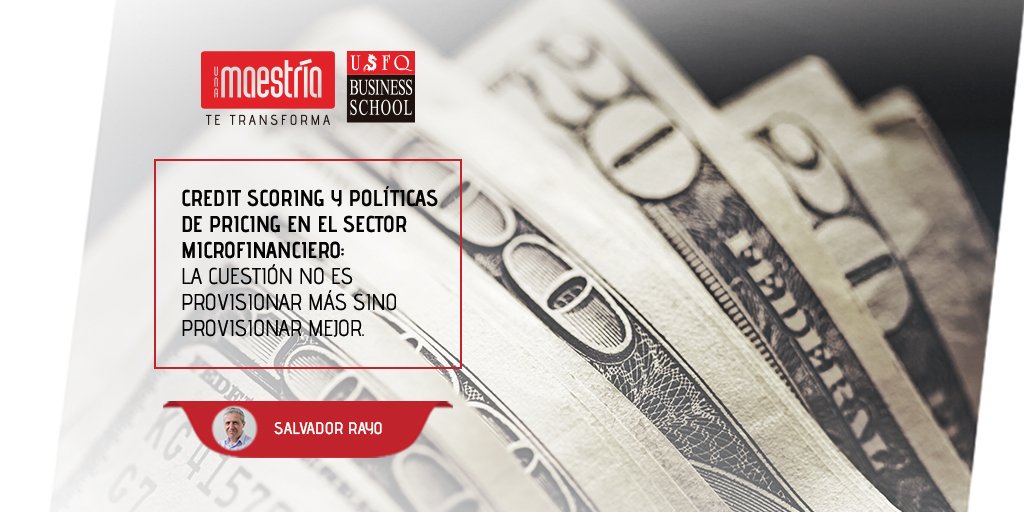 USFQBSchool's tweet photo. Salvador Rayo, Profesor de Finanzas del USFQ Business School, nos cuenta la importancia del Credit Scoring y políticas de pricing en el sector microfinanciero. https://t.co/J6vFpToyOf https://t.co/HVxF11PJdc
