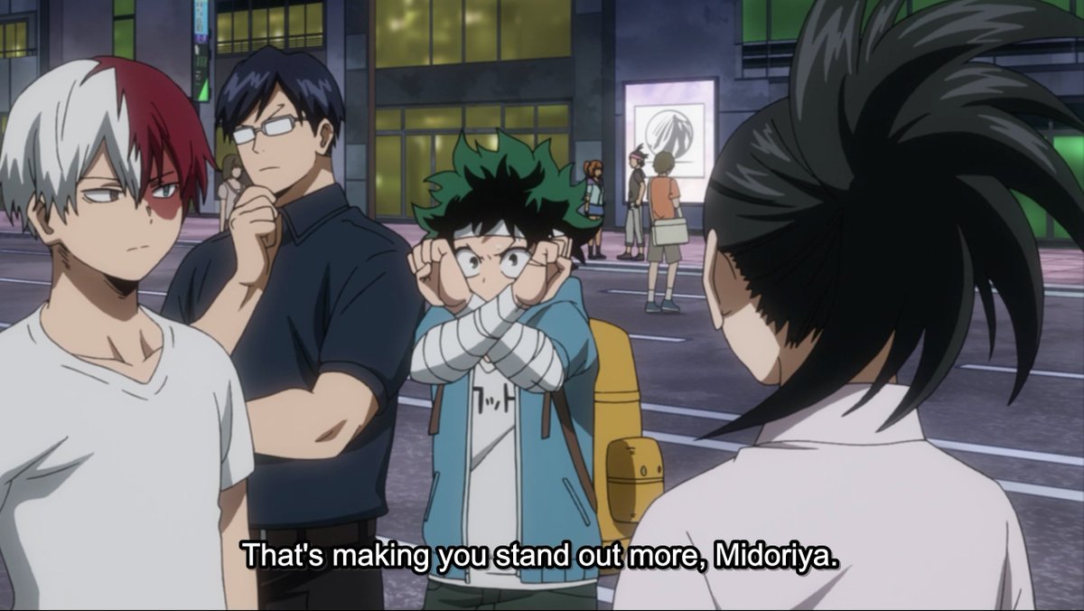 Crunchyroll's tweet photo. I present to you: Deku trying to be sneaky https://t.co/dKhppoxqCe