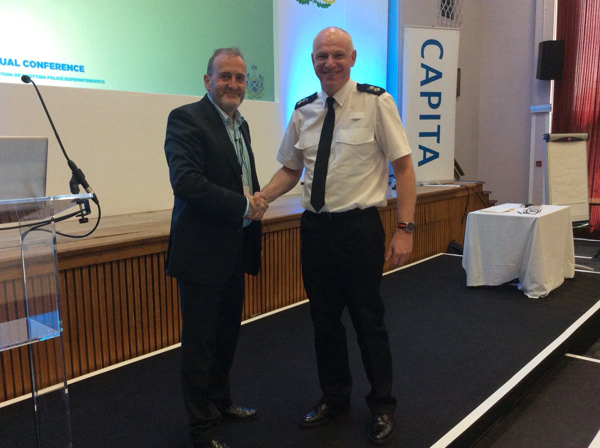 ScotPoliceSupts's tweet photo. Many thanks to Dr Mark Kilgallon @Policingmatters for a vibrant, humorous and thought provoking input at conference today #ASPS2018 https://t.co/geUYClnABe