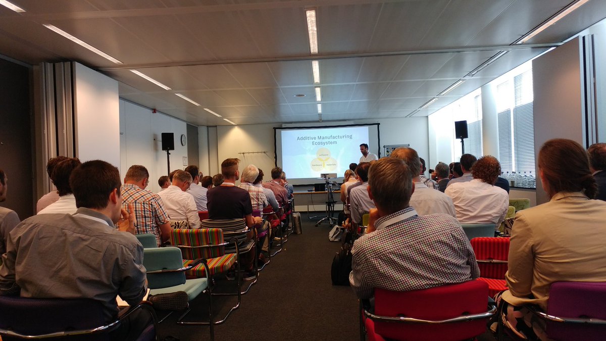 TUeHTSC's tweet photo. Today is AMSYSTEMS Center Innovation Day. Great talks from various presenters. Now listening to Duann Scott @autodesk about End to End software connecting design to AM. #AMSYSTEMS Center a collaboration of TUe HTSC and AM Equipment deparment @TNO_nieuws https://t.co/wImD17n5po