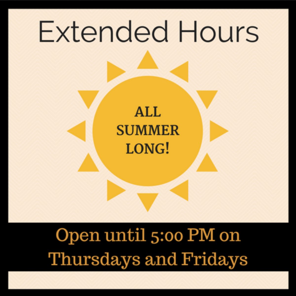 Connectcrosby's tweet photo. Summer hours start this week! https://t.co/81BVSf3AKe