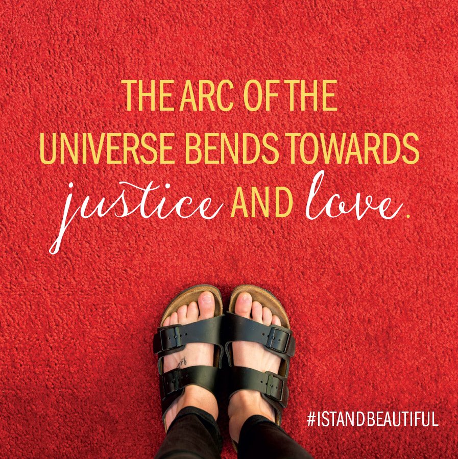 istandbeautiful's tweet photo. in the wise words of #bono “the arc of the universe bends towards justice and love.” My story of brokenness, beauty and embracing it all now available wherever books are sold. #istandbeautiful with @RED and @u2 all day every day. https://t.co/BM1JDREbPO