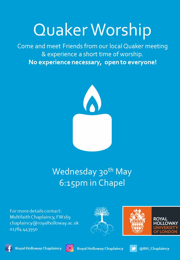 RevCate's tweet image. Quaker Worship is happening tonight at 6:15pm in Chapel - everyone is very welcome!