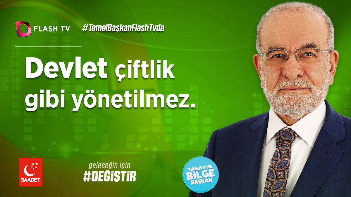 SaadetPartisi's tweet photo. Devlet çiftlik gibi yönetilmez! #TemelBaşkanFlashTvde https://t.co/zOsCf3nLpu