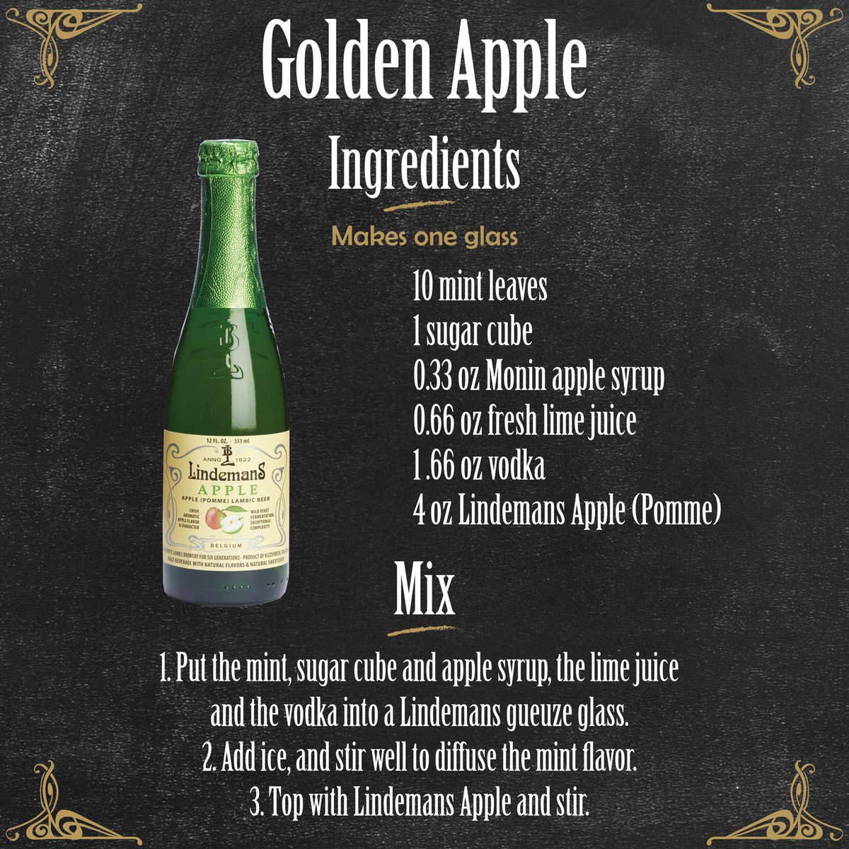 merchantduvin's tweet photo. Today is #MintJulepDay and @LindemansBeers has a non-bourbon proposition for fans of the cocktail looking to try something new!
 
Here’s the details on the Golden Apple 🍸🍏
 
#Lindemix #BeerCocktail https://t.co/NWRLpQE1TL
