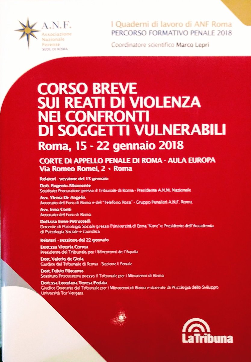 È uscito il nuovo Quaderno di lavoro ANF Roma ... ✌️
