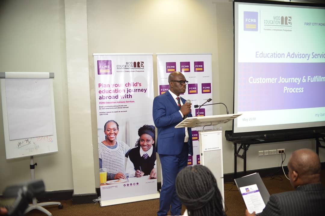 MyFCMB's tweet image. Group head, Consumer Liability/Segment FCMB, Shamsideen Fashola and Michael Dosunmi, MD, MOD Group gave a short presentation of the customer journey in the FCMB Education Advisory Service and also explained what parents, partners and embassies can gain from using this service.