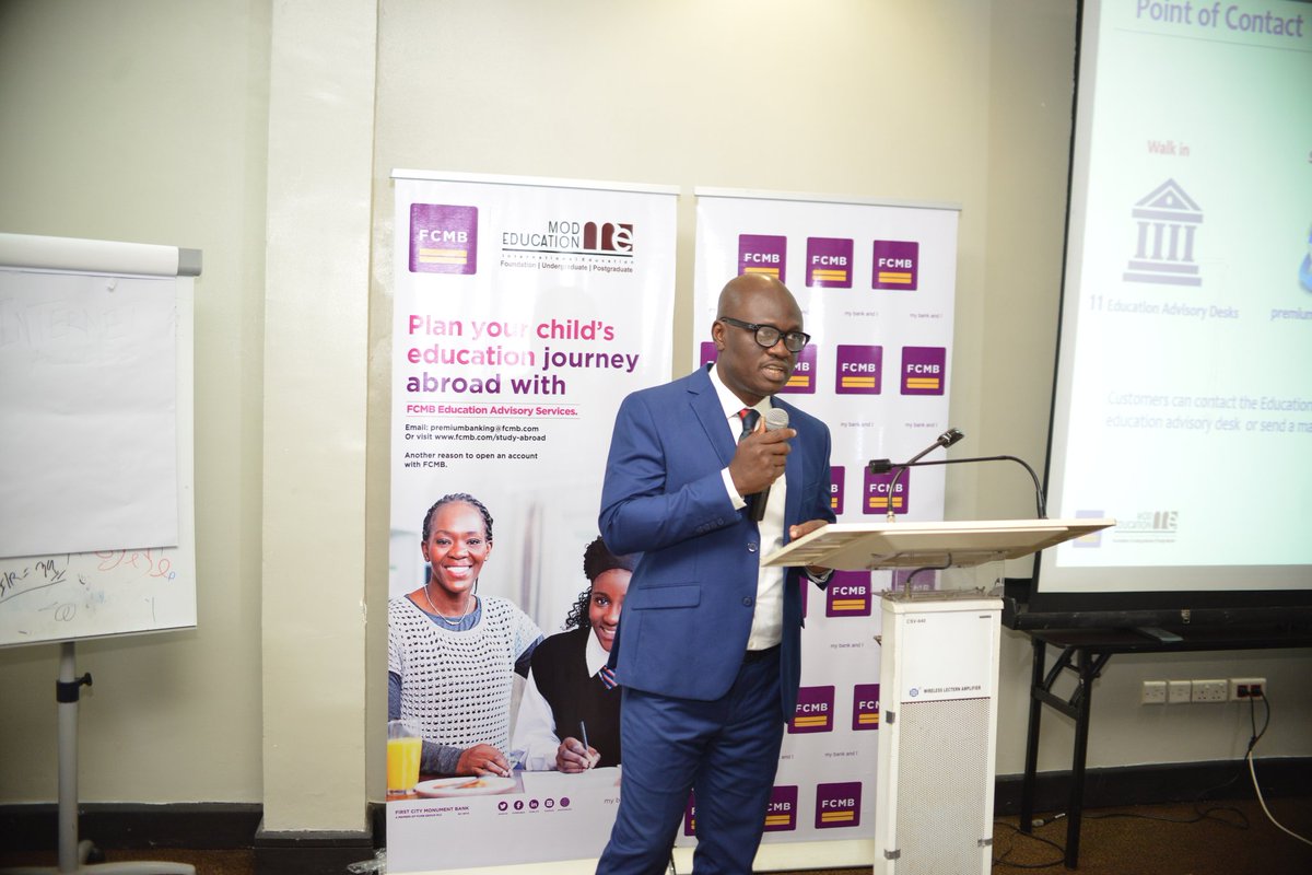MyFCMB's tweet image. Group head, Consumer Liability/Segment FCMB, Shamsideen Fashola and Michael Dosunmi, MD, MOD Group gave a short presentation of the customer journey in the FCMB Education Advisory Service and also explained what parents, partners and embassies can gain from using this service.