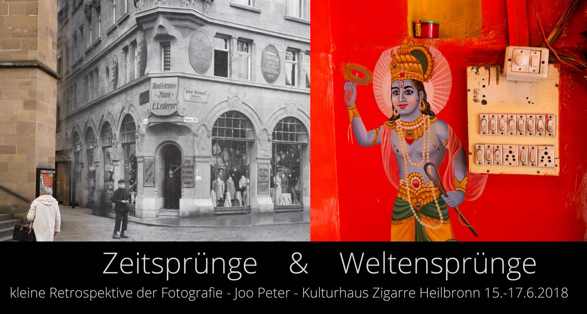 ZeitsprungHN's tweet photo. Zeitsprünge &amp; Weltensprünge
Fotografie &amp; mehr von Joo Peter
Vernissage mit multimedialer Präsentation am 15. Juni um 20 Uhr im Sheddach des Kulturhauses Zigarre. Vorträge Sa/So 16.-17.juni
.https://t.co/ONRar3l04K #heilbronn #Kunst #Fotografie https://t.co/R2BuGLlFtv https://t.co/HKfdpFd6vs