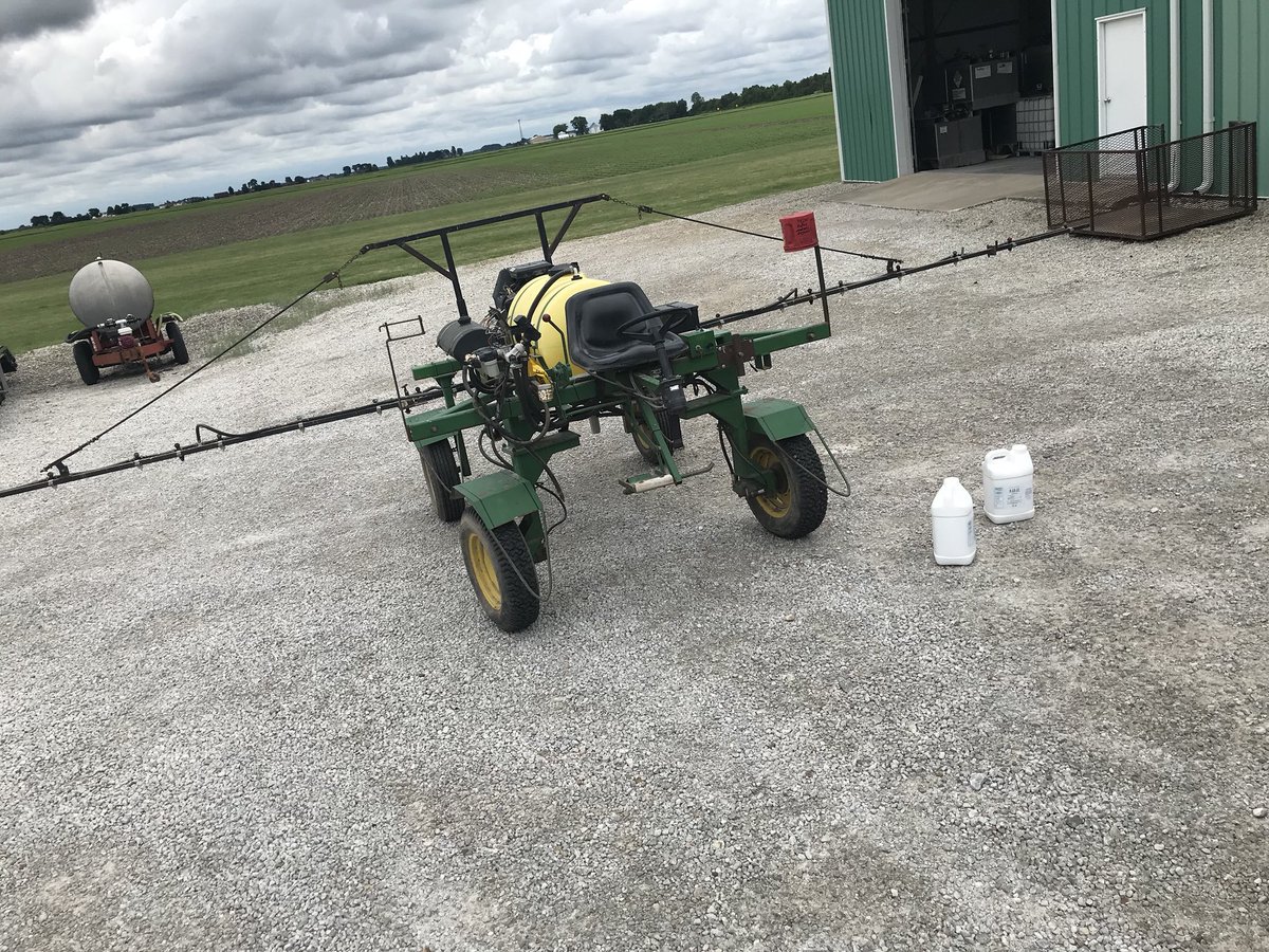 Bean_Dork's tweet photo. This Big Boy plot sprayer falls under the moped rule. Fun to ride, uncool to be seen riding. #systemtrials #Finishline #plotsprayer #TripleOption #V3 #soybeans @NACHURS https://t.co/DYiRSIliCN