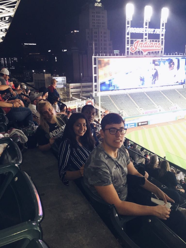 SPIREACAD's tweet photo. SPIRE Swimmers hit the town and support the @Indians #TrainLearnLive https://t.co/ulA3PZd8qH