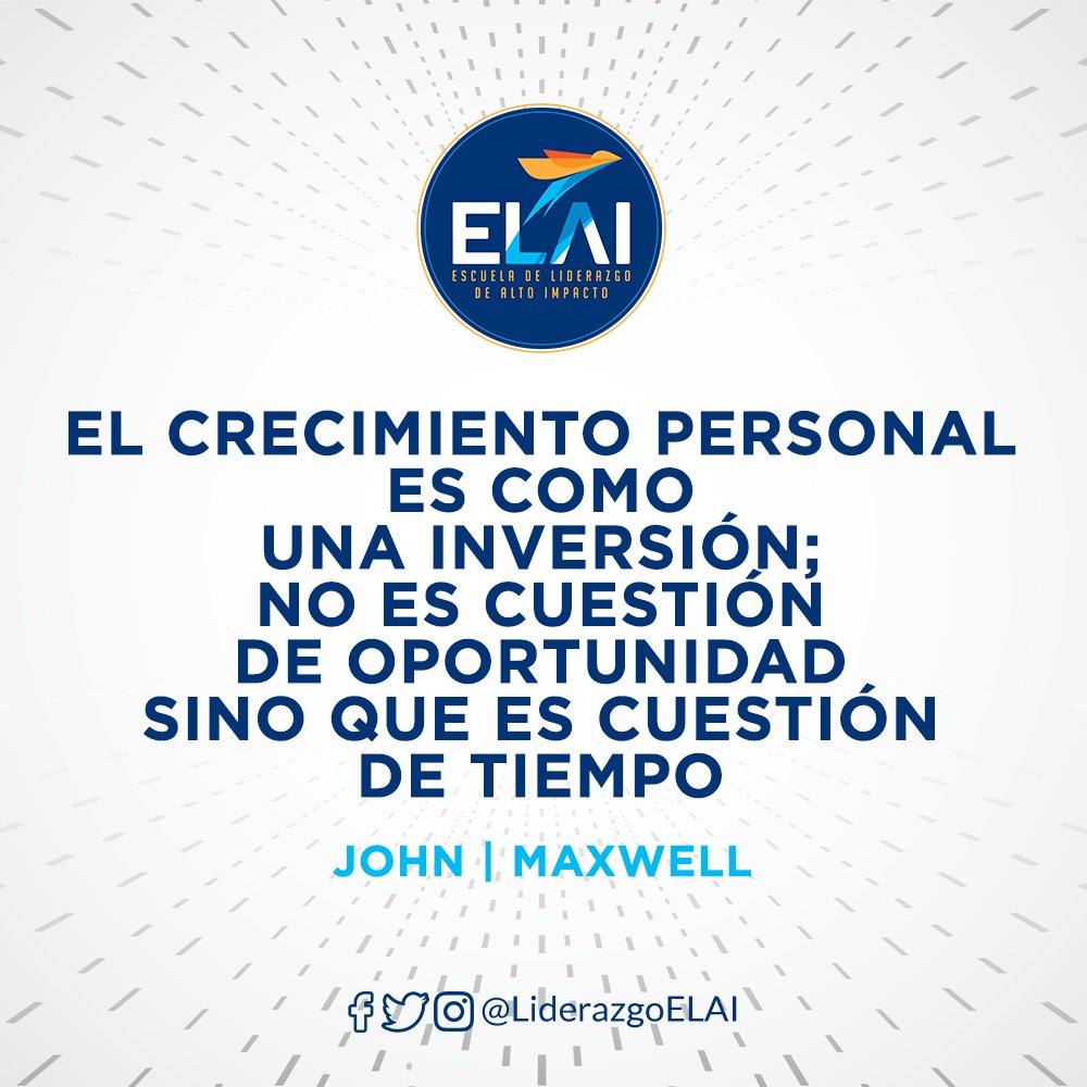 elaiuniversity's tweet photo. ¿Ya invertiste en tu crecimiento personal este año? 😃

#liderazgo #ELAI https://t.co/BGgijWr67L