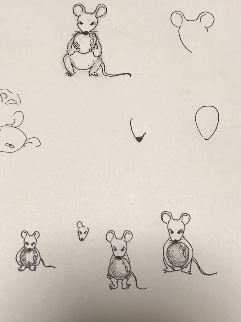 泣きながらイクラを持ってきてくれたネズミ 習作 